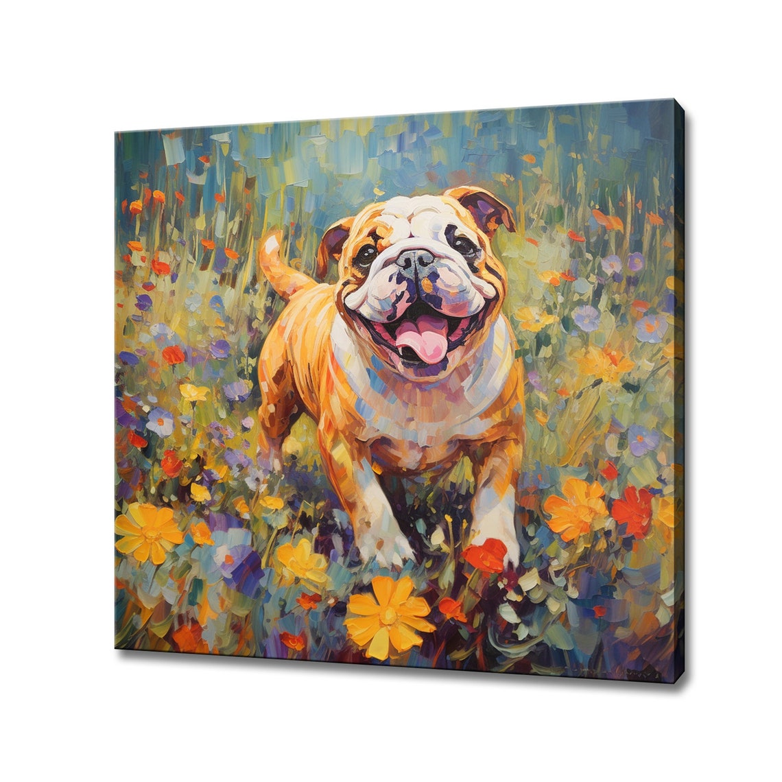 English Bulldog Dog Animal Print Gift For English Bulldog Lover Colourful English Bulldog Portrait Painting Print Dog Pet Wall Art