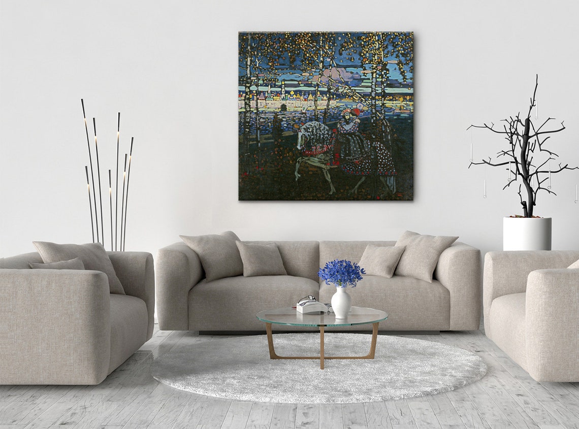 Wassily Kandinsky Couple Riding 1906 1907 Classic Design Abstract Decor Reproduction Print Wall Art Picture - Image 2