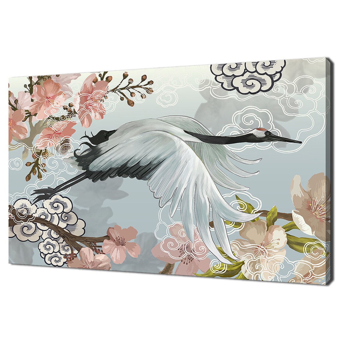 Japanese Crane Bird, Modern Design Wall Art Print
