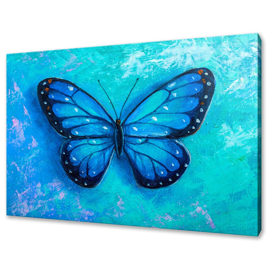 Beautiful Blue Butterfly Painting Style Modern Design Home Decor Print Wall Art Picture