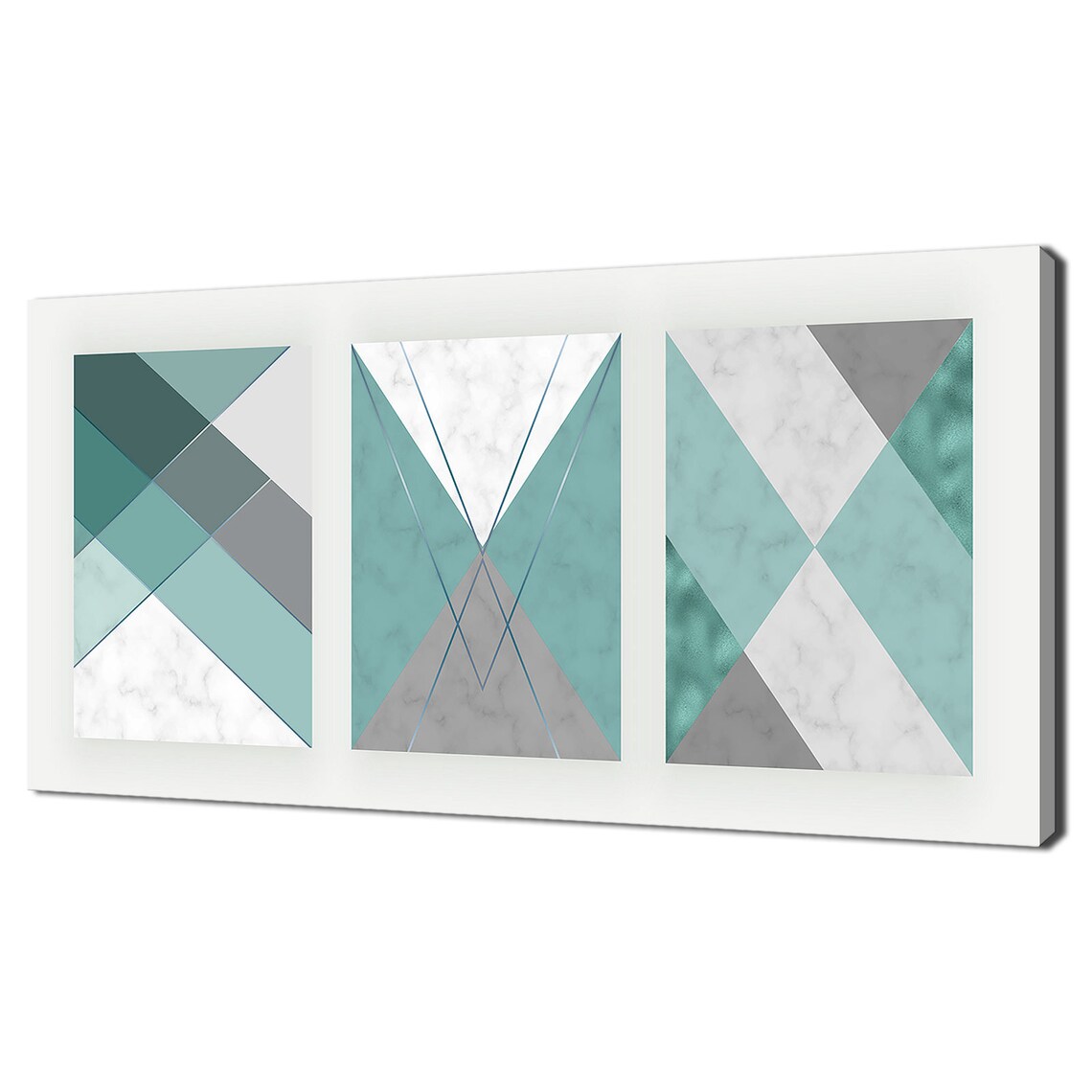 Minimalist Marble Geometric Mint Grey Design