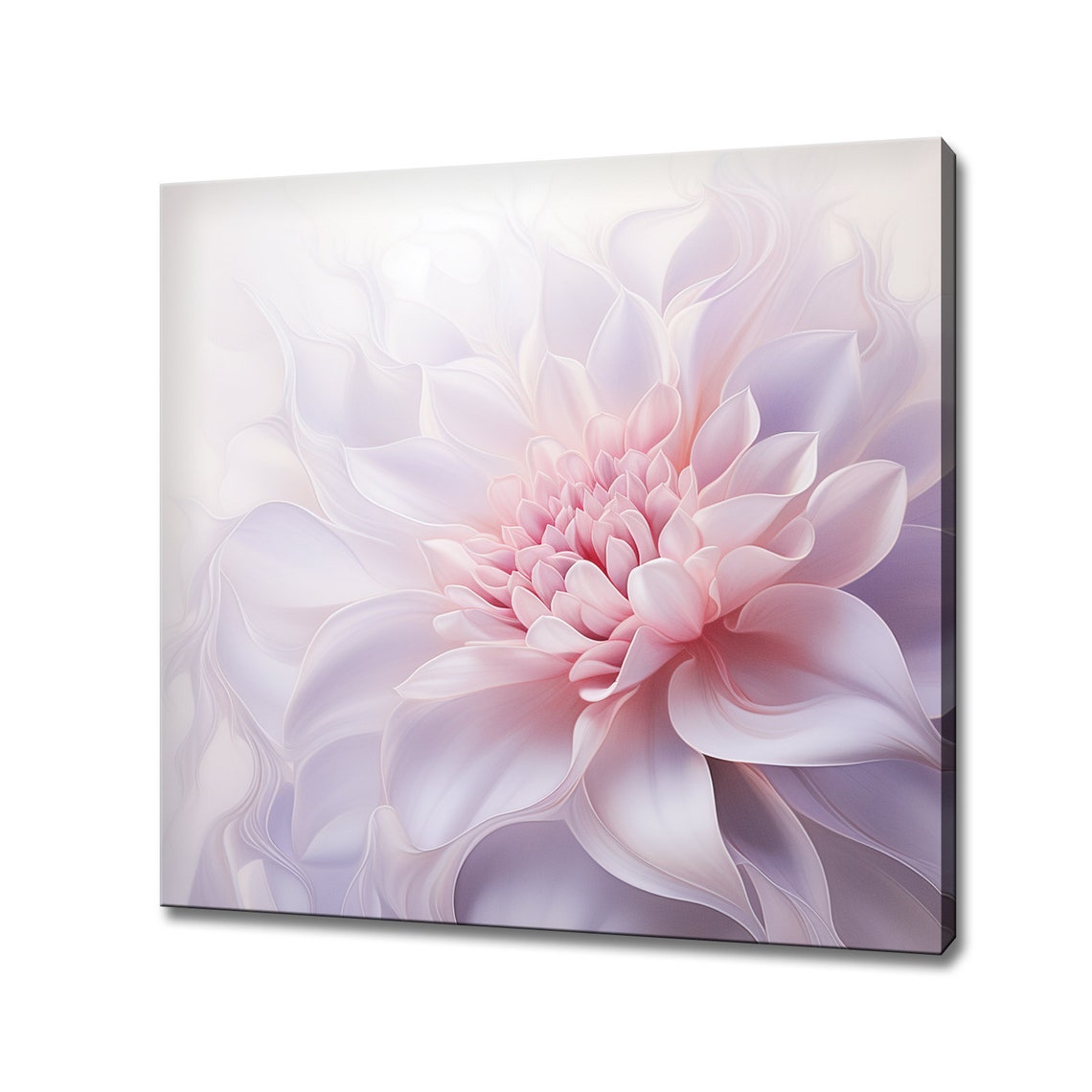 Dreamy White Dahlia Flower Close Up Ethereal Soft Petal Bloom Poster