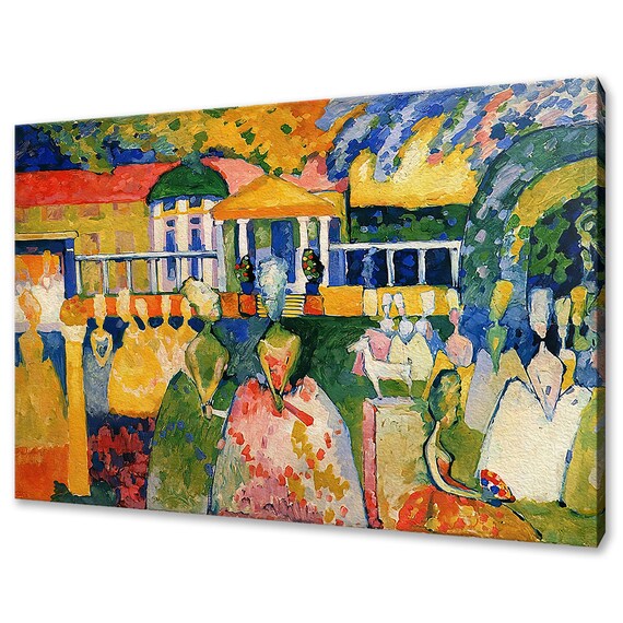 Wassily Kandinsky Crinoline Lady 1909 Colorful Park Scene Expressionist Art