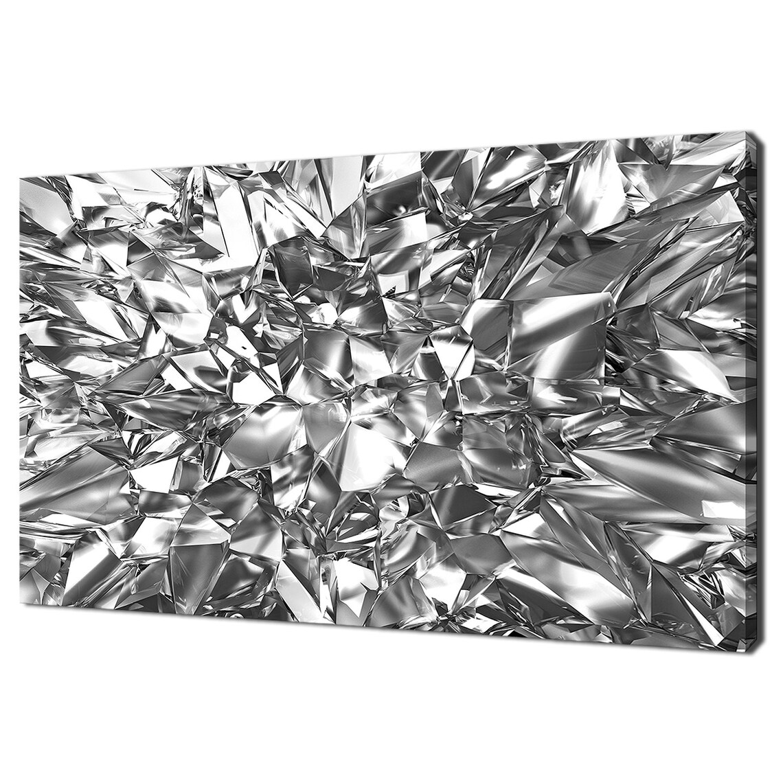 Abstract Crystal Clear Glass Silver Grey Modern Design Home Decor Print Wall Art Picture Wall Hanging