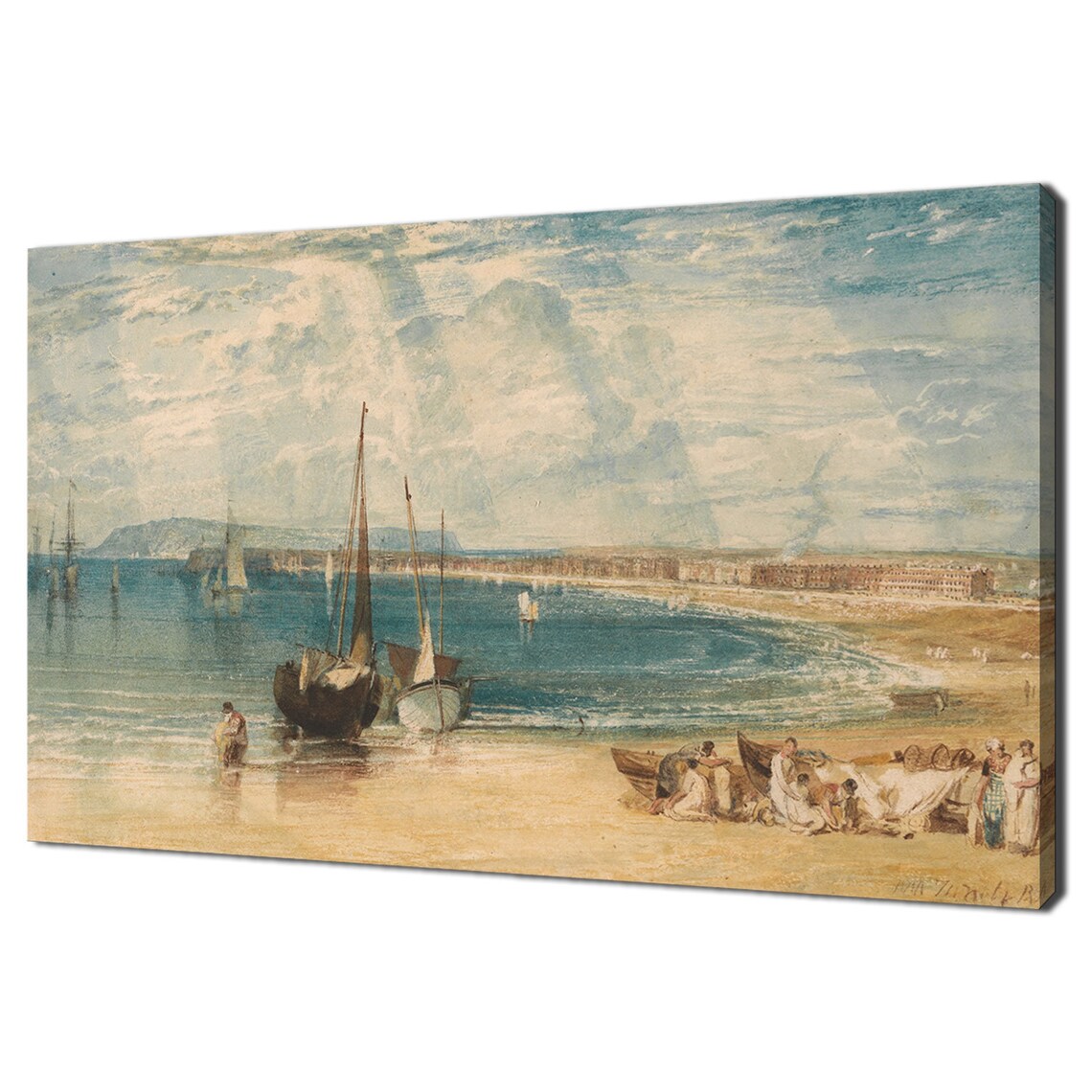 Weymouth Dorset 1811 Vintage Seascape Boats On The Beach Art Print