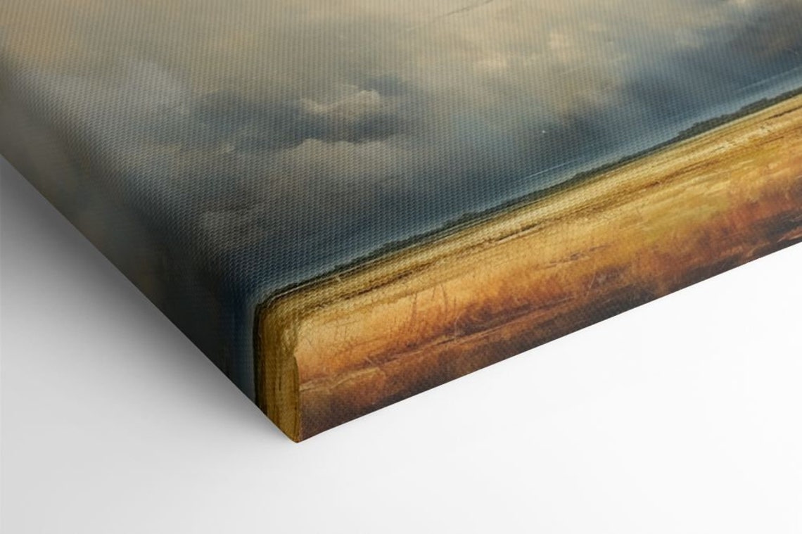 Dramatic Clouds Over Golden Grass Field Rainstorm Moody Sky Poster - Image 2