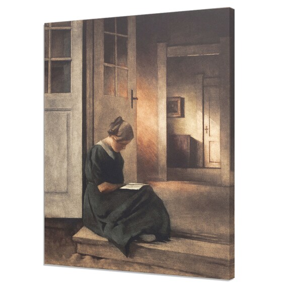 Ilsted Woman Reading In Garden Doorway 1913 Quiet Interior Art Print