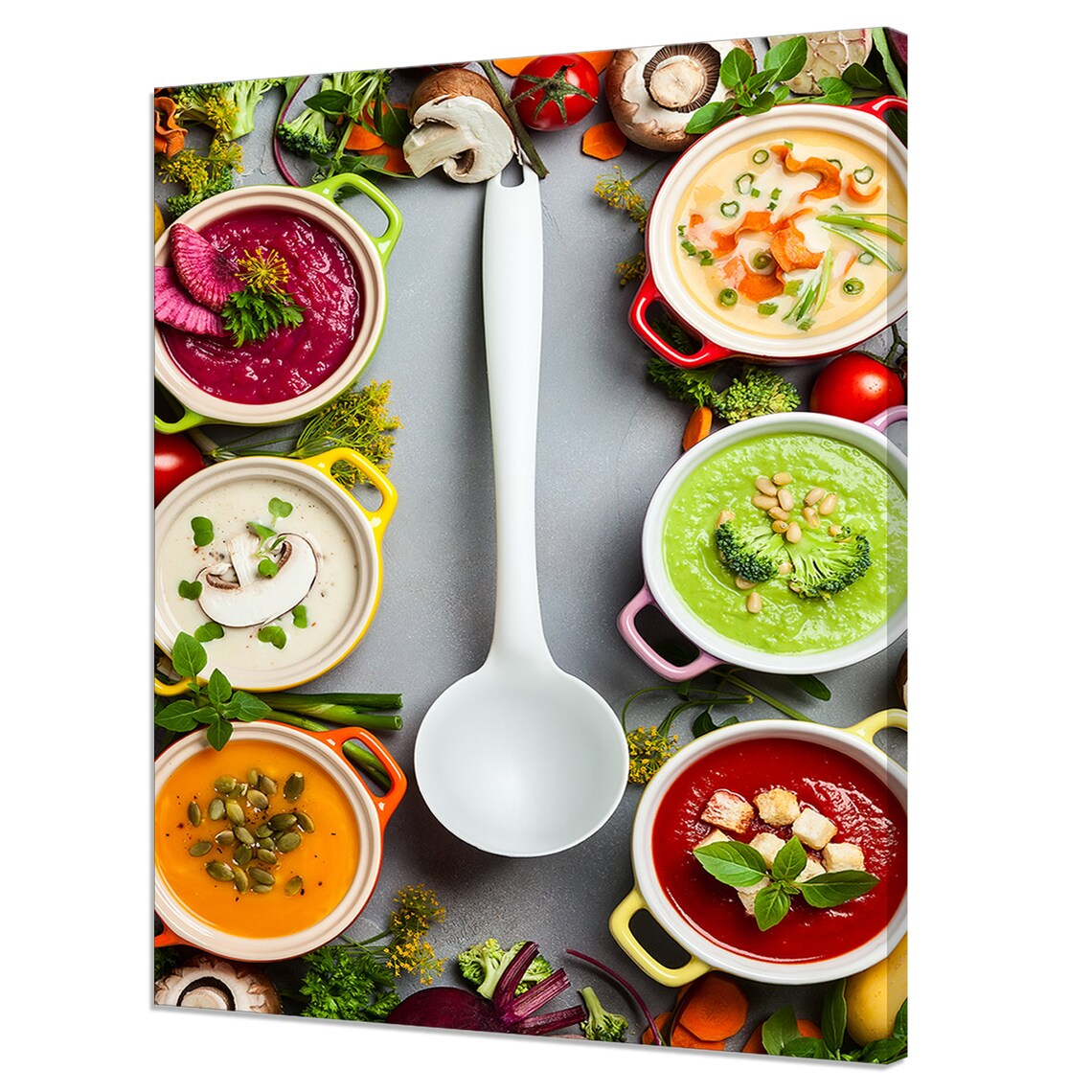 Colourful Healthy Vegetables Cream Soups Kitchen Modern Design Home Decor Print Wall Art Picture Wall Hanging