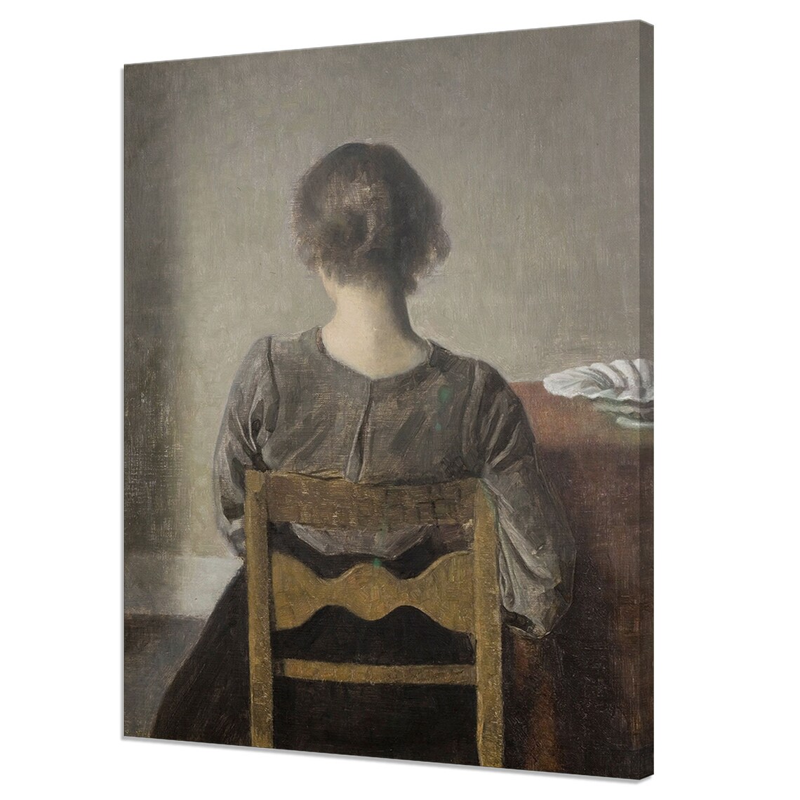 Seated Woman Seen From Behind Vintage 1905 Oil Painting Poster