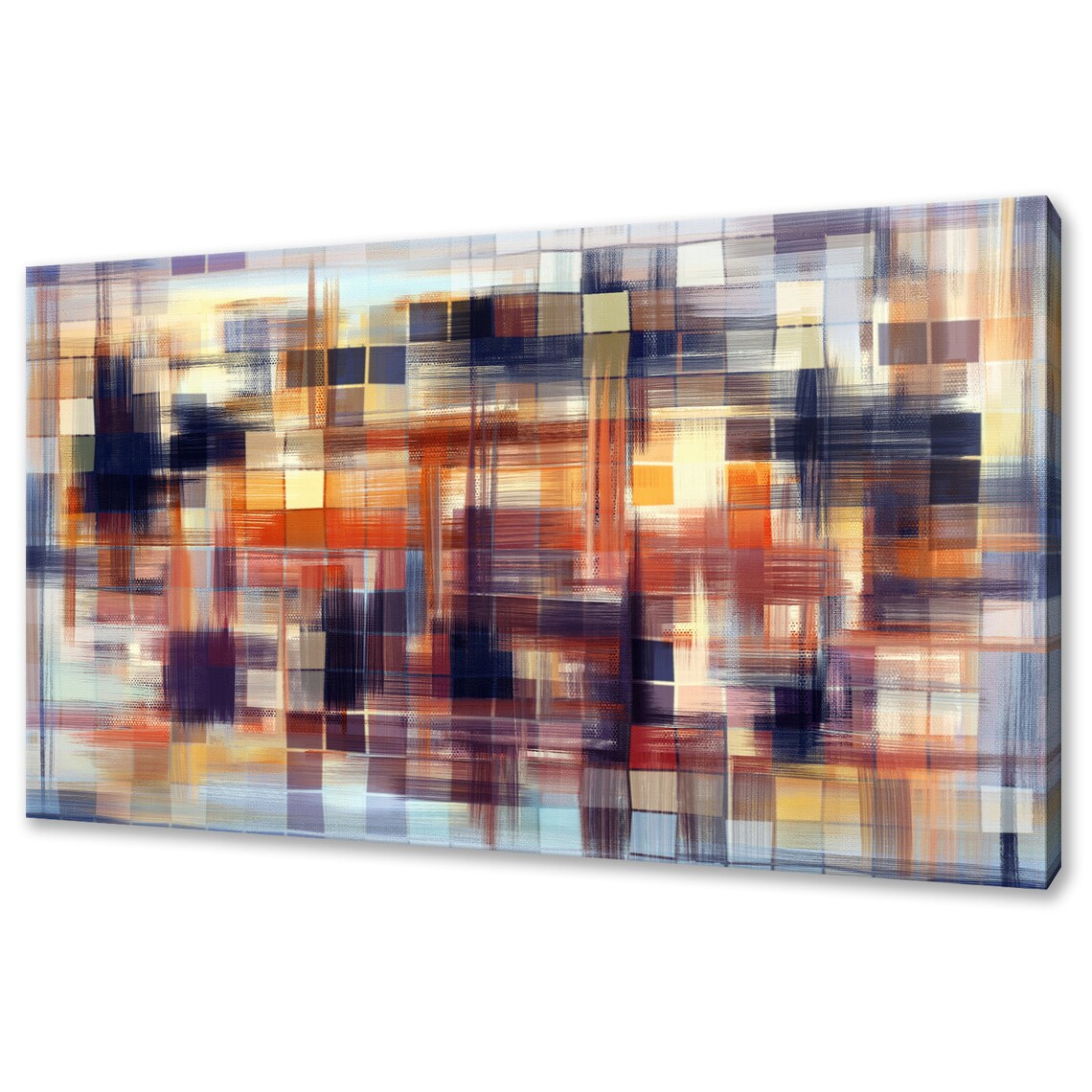 Red Orange Yellow Black Mosaic Abstract Art Print