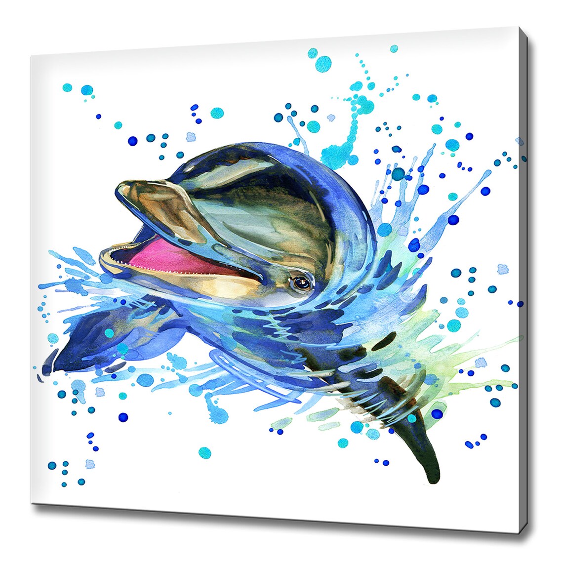 Watercolour Dolphin Modern Design Wall Art Print
