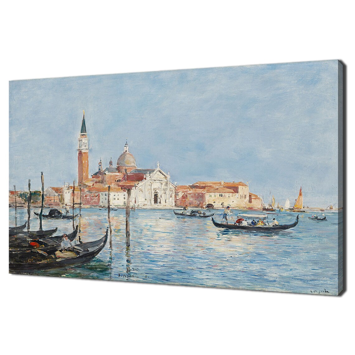 Venice Canal San Giorgio Maggiore Gondolas Boudin 1895 Vintage Travel Poster