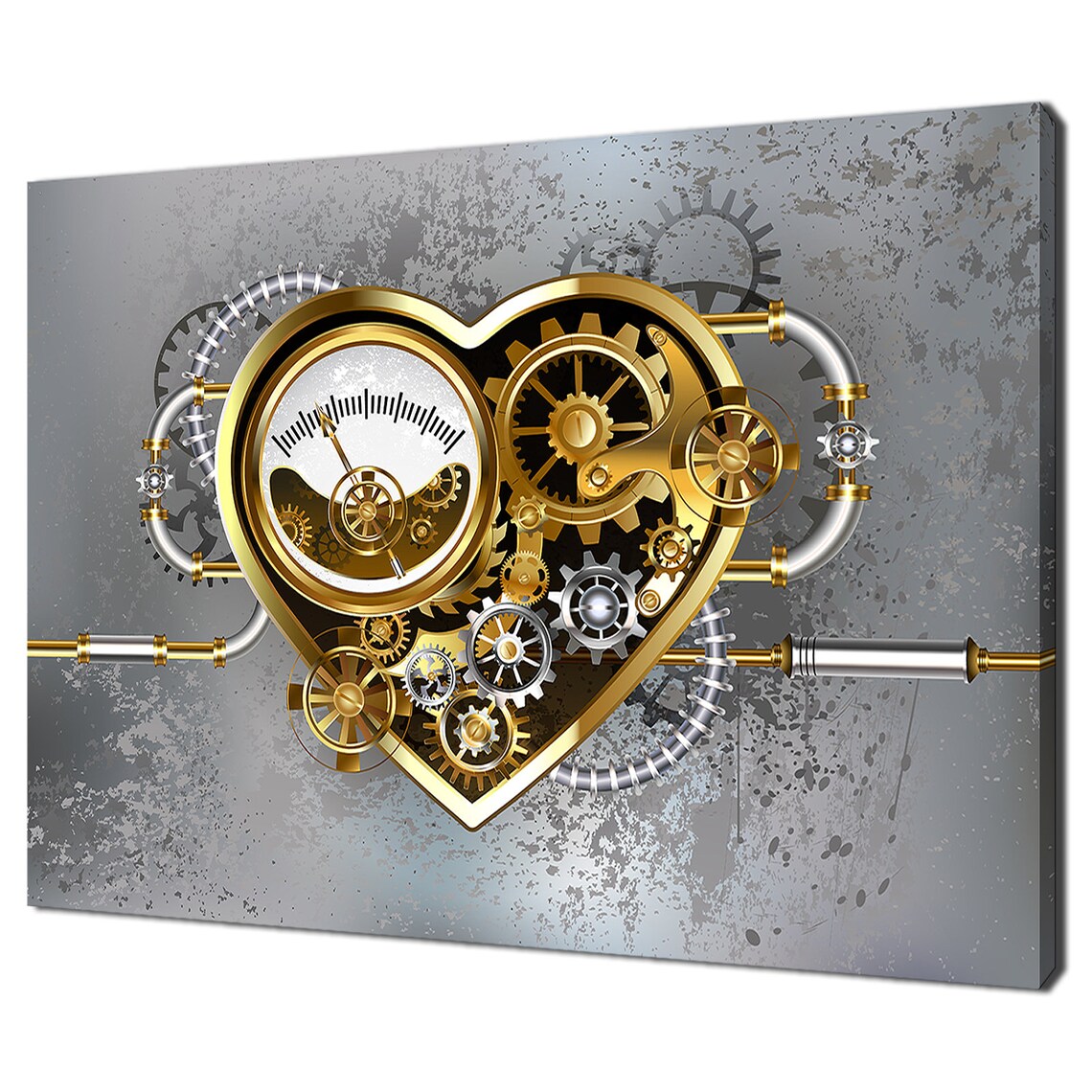 Mechanical Steampunk Heart With Manometer, Art Print