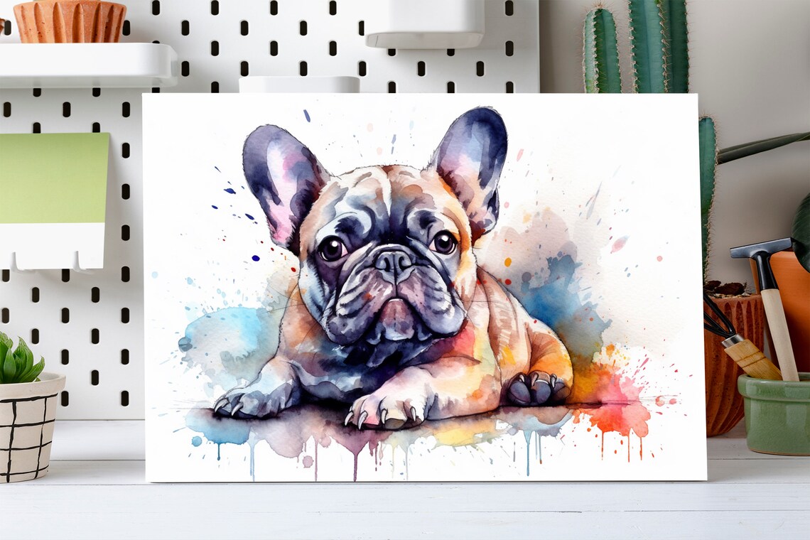 French Bulldog Watercolor Art Print, Modern Design - Image 4