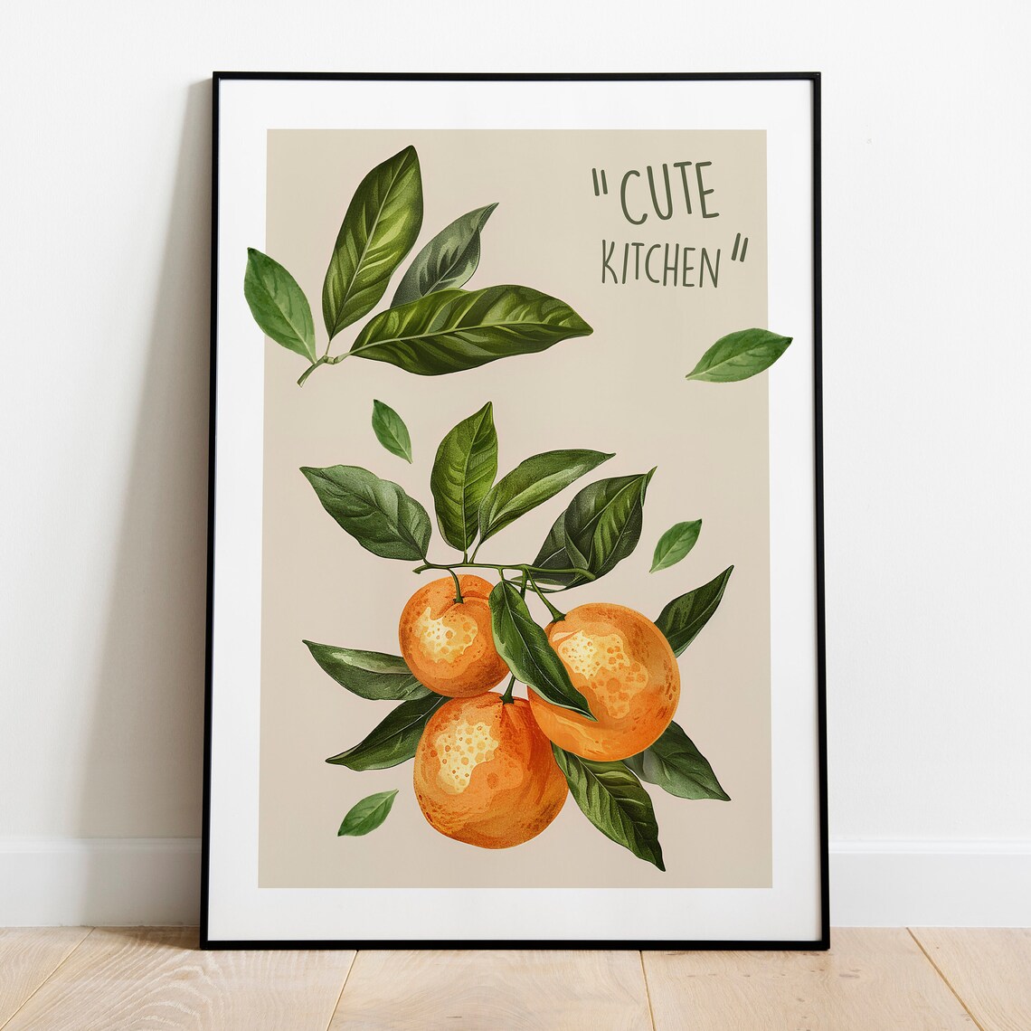 Cute Kitchen Wall Art Tangerine Orange Poster Mandarin Wall Art Print Boho Kitchen Decor Citrus Wall Art - Image 4