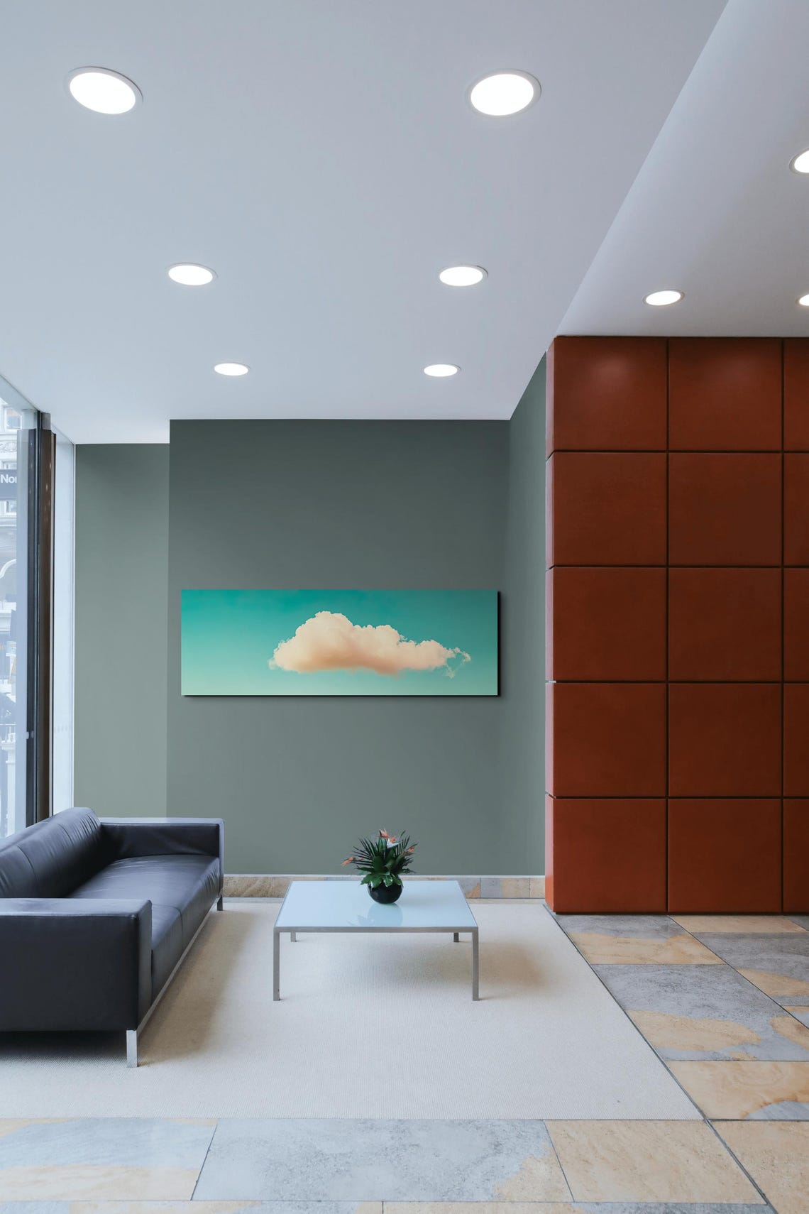 Serene Clouds Blue Landscape Art Print - Image 6