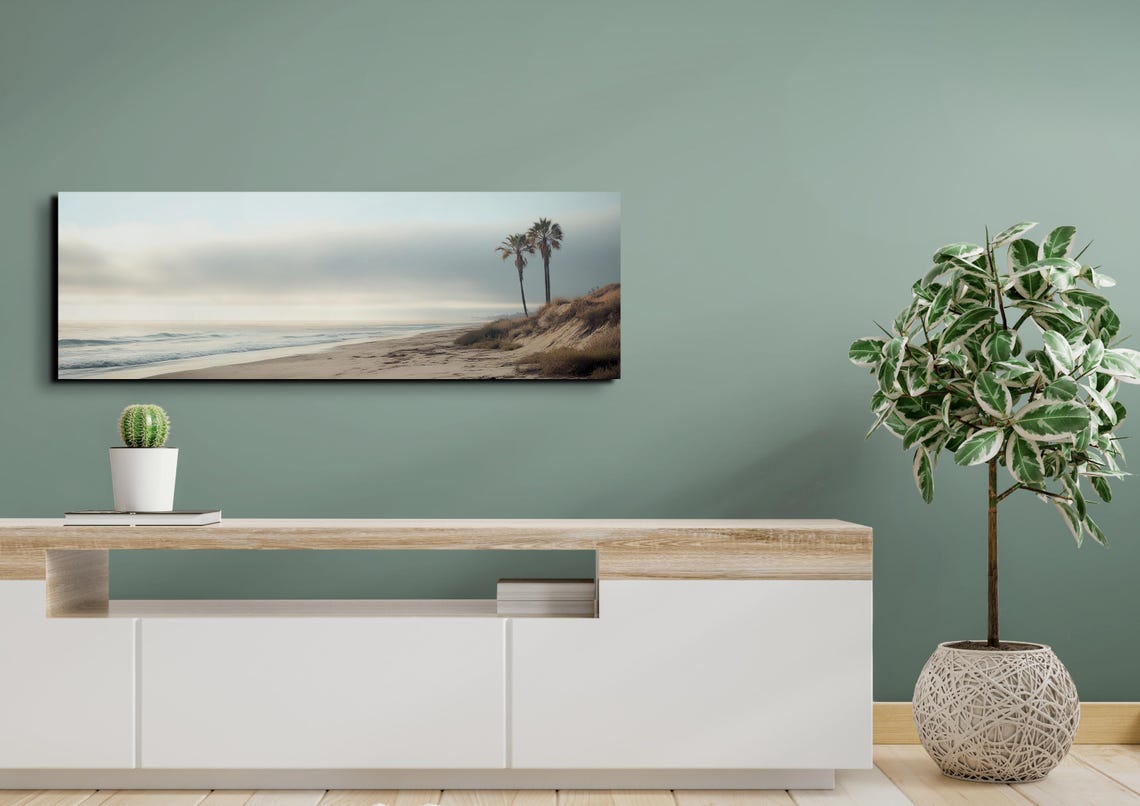 The Original Moody Beach Ready To Hang Panoramic Wall Art Print Large Wall Art Panoramic Art - Image 4