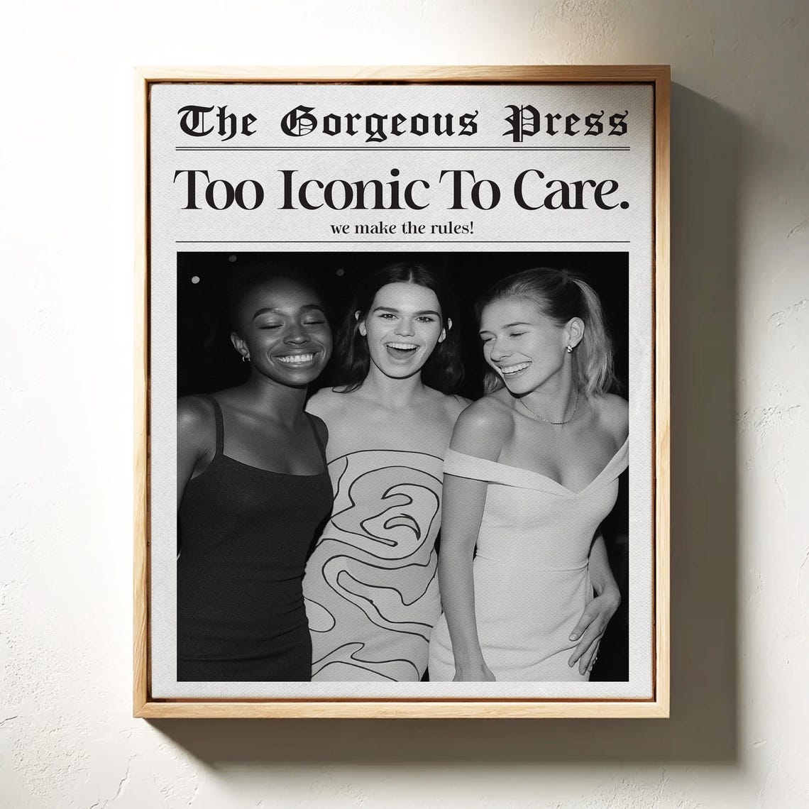 Iconic Women Night Out Black And White Glam Party Art