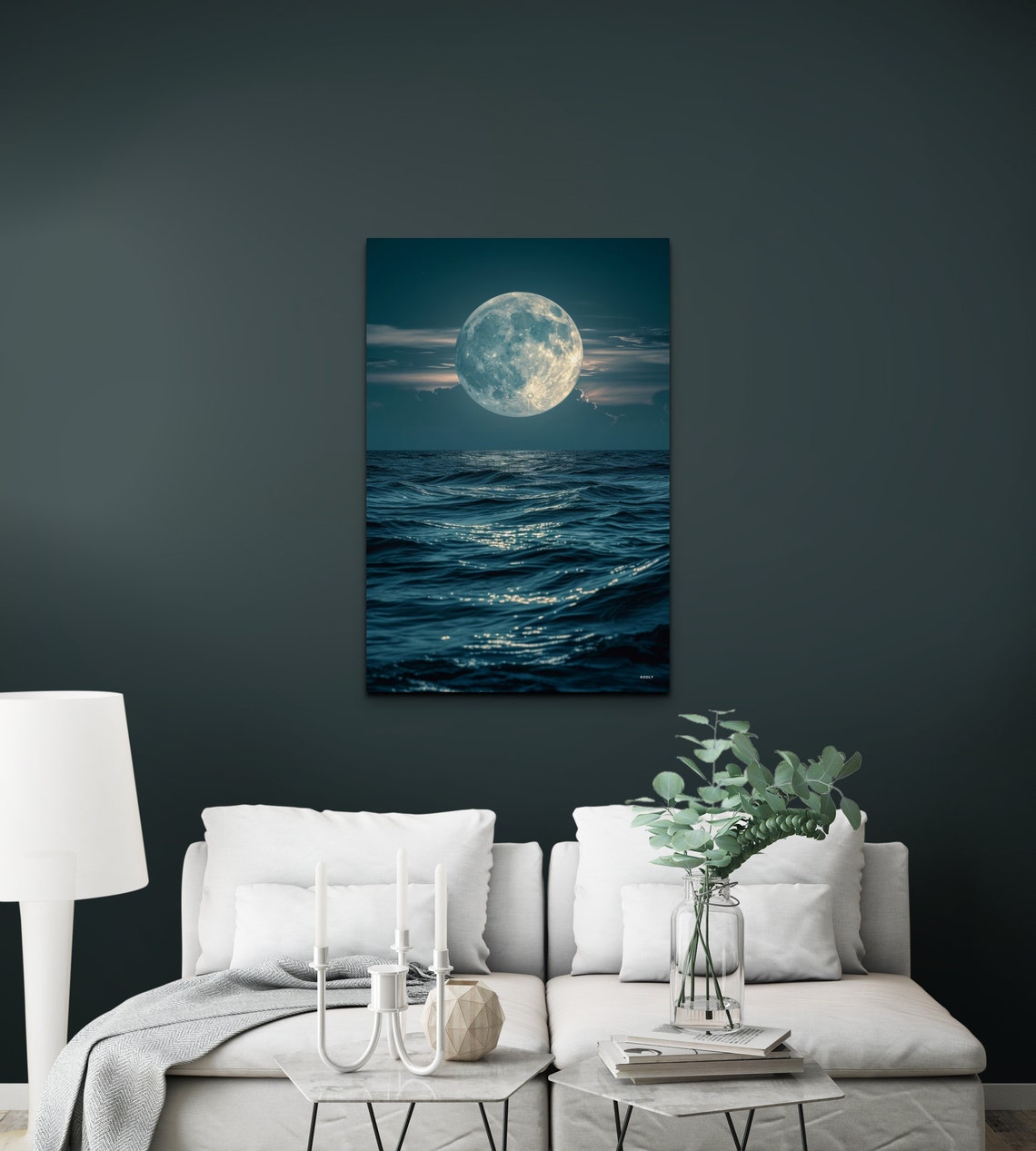 Moon Over Ocean, Night Ocean Home Decor - Image 7