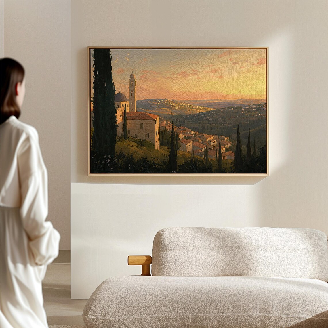 Holy Land Village, Vintage Christian Oil Painting - Image 2