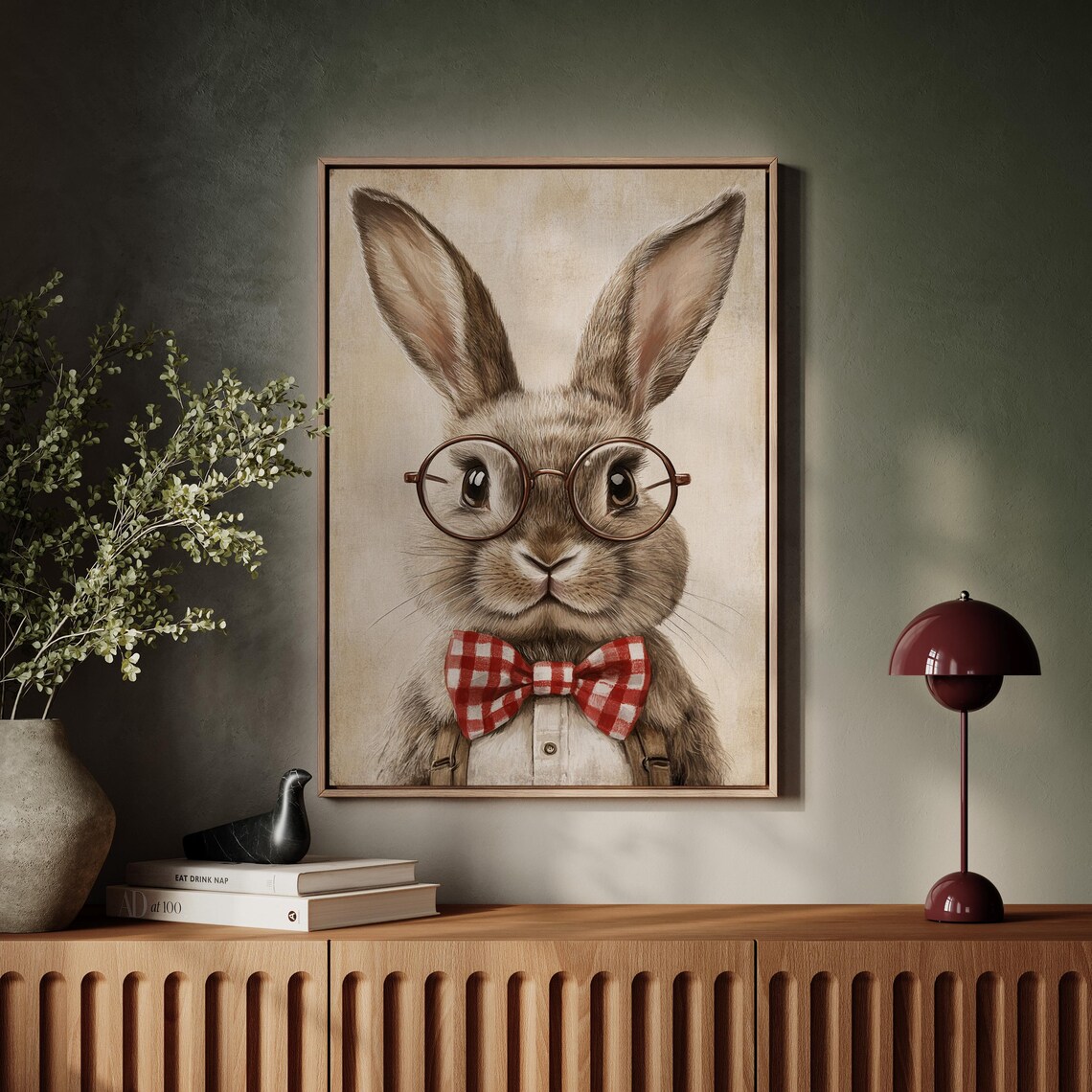 Adorable Rabbit Portrait, Vintage Style Art Print - Image 6