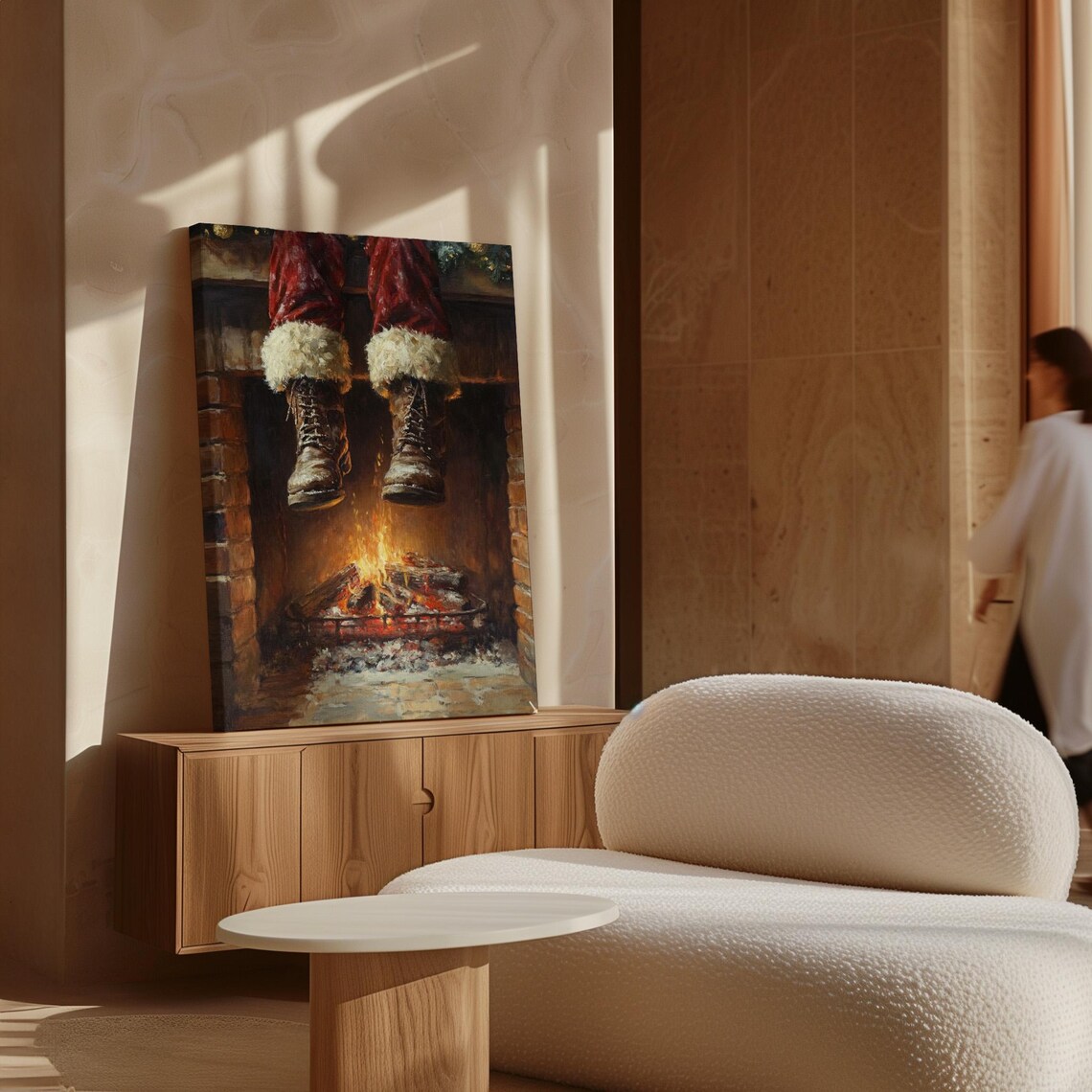 Santa's Boots Above Fireplace, Rustic Holiday Decor - Image 7