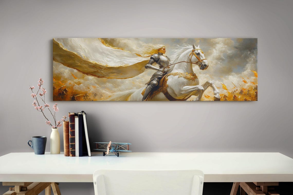 Epic Female Warrior Knight On Horse Fantasy Battle Medieval Poster - Image 4