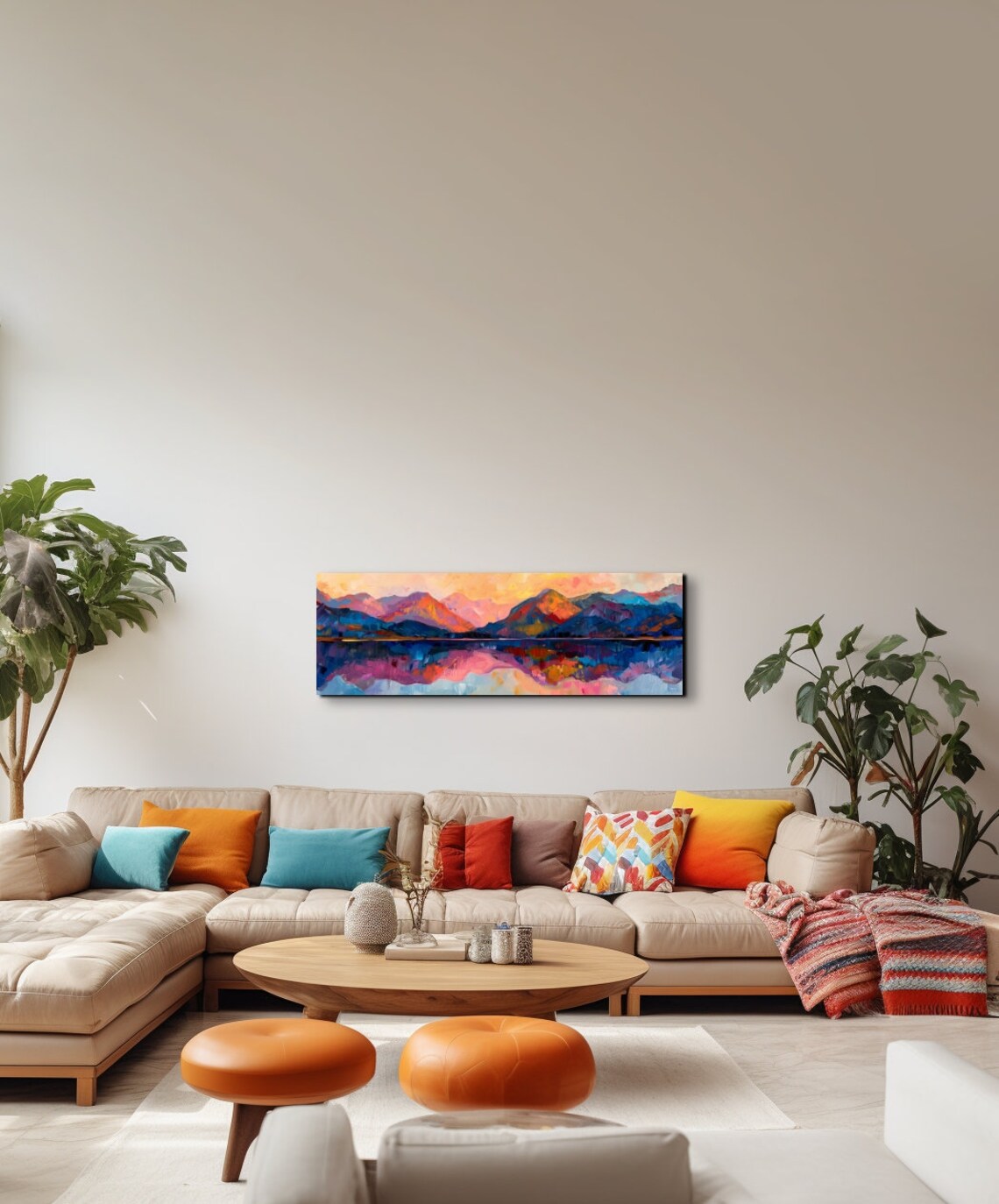 Panoramic Mid Century Modern Mountain Wall Art - Image 7