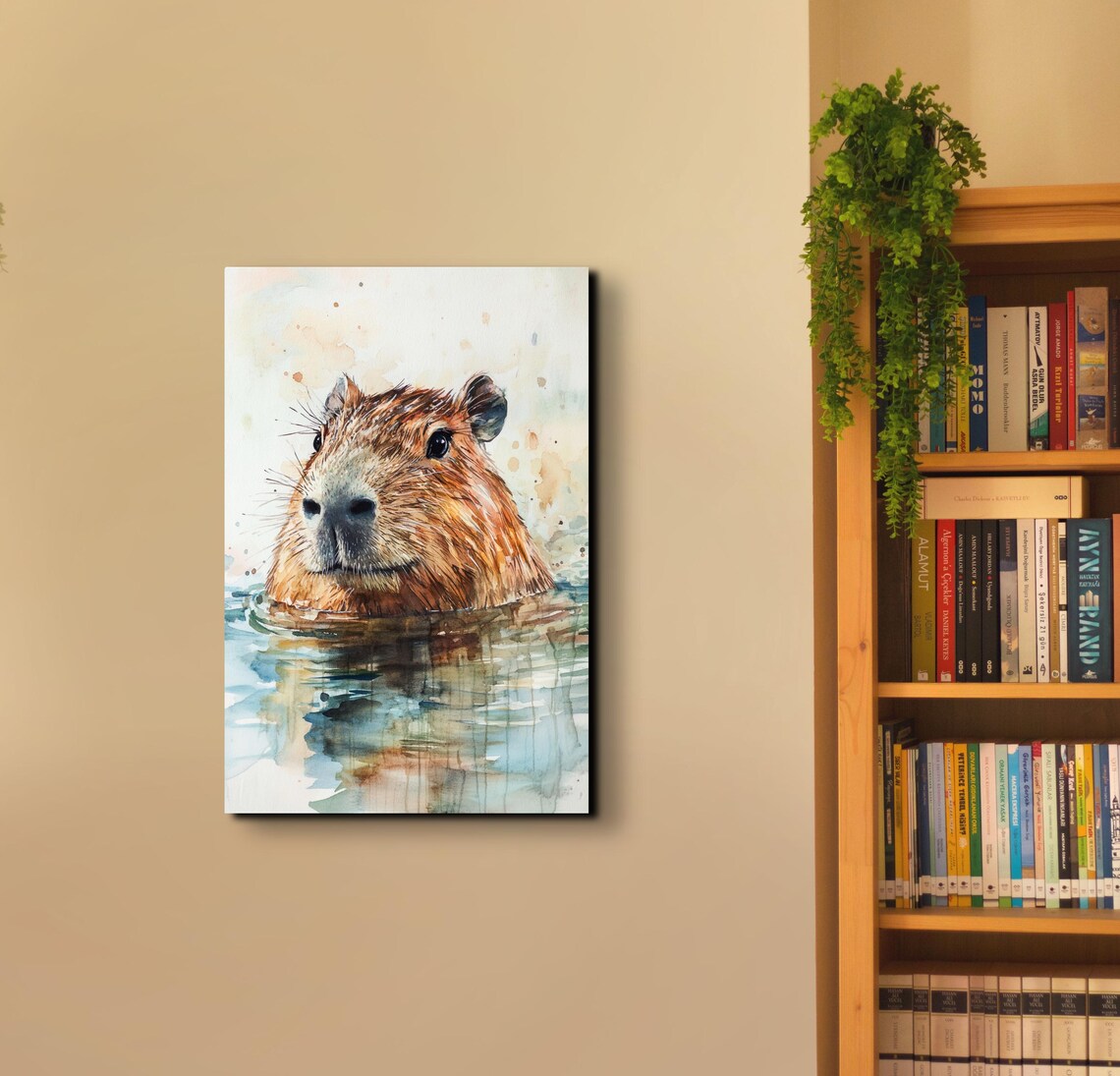 Capybara Watercolor Animal Art Print, Abstract Modern - Image 4