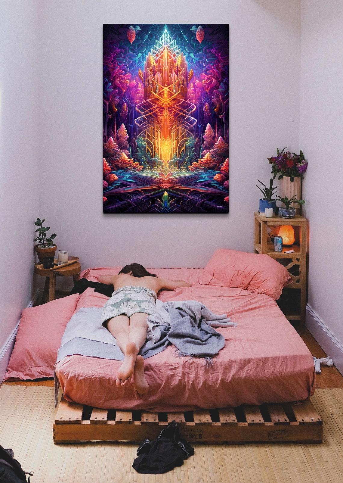 Psychedelic Crystal Temple Abstract Colorful Visionary Art Poster - Image 2