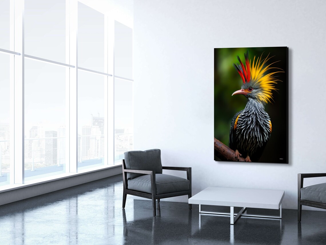 Exotic Crested Bird Colorful Plumage Tropical Wildlife Art Poster - Image 5