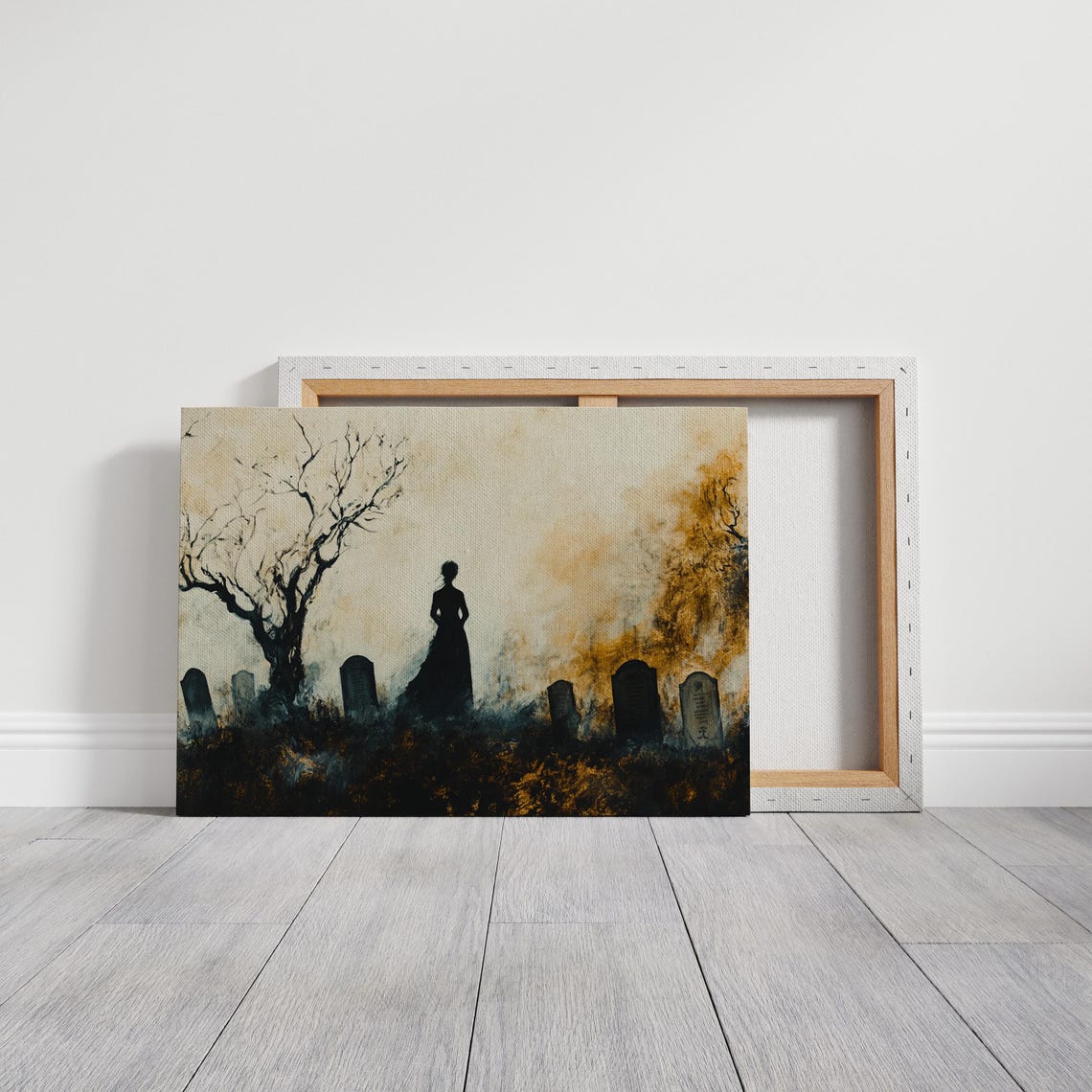 Gothic Graveyard Haunting Silhouette Dark Aesthetic Cemetery Poster - Image 2