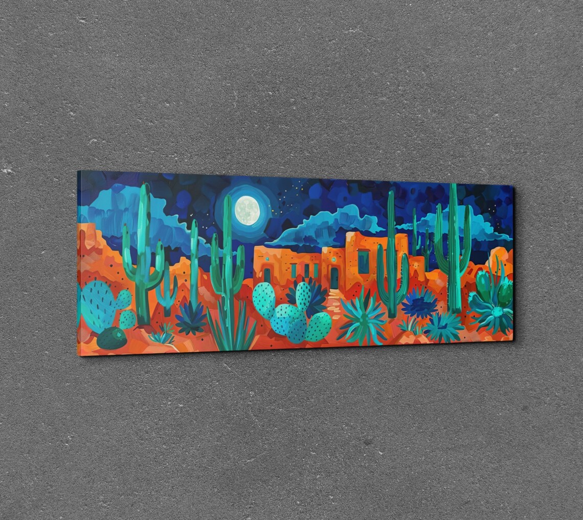 Southwest Desert Watercolor Panoramic Wall Art Print - Image 3