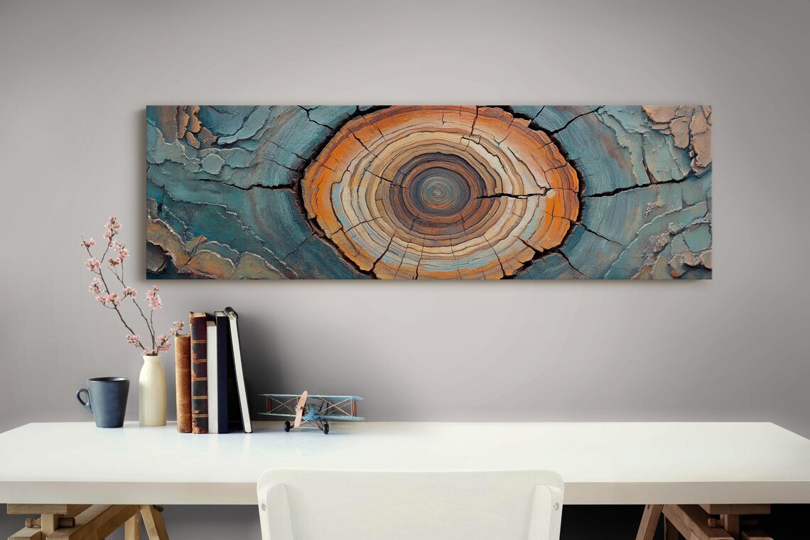 Rustic Tree Ring Art, Nature-Inspired Wall Decor - Image 4
