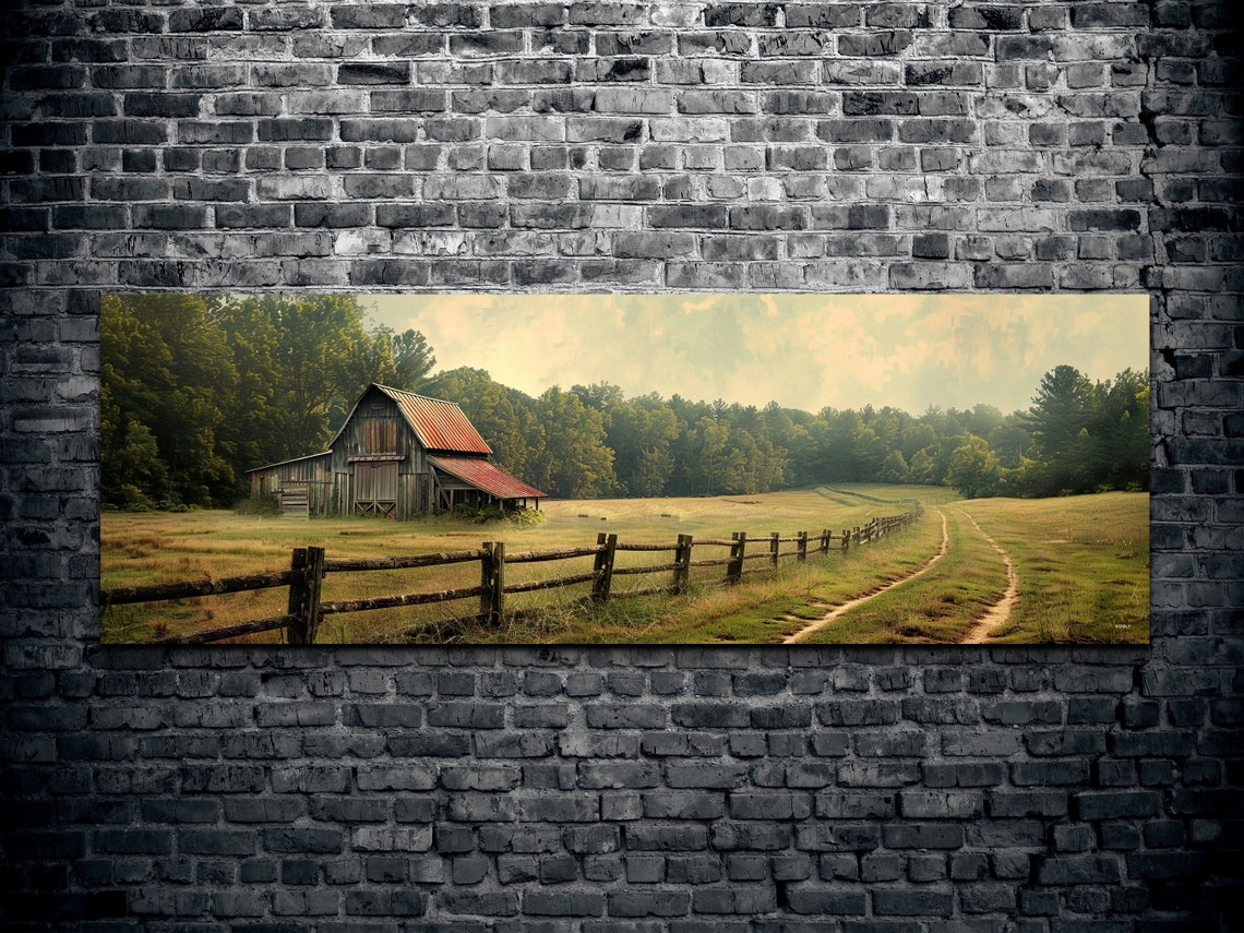Panoramic Antique Barn Rustic Art Print - Image 2
