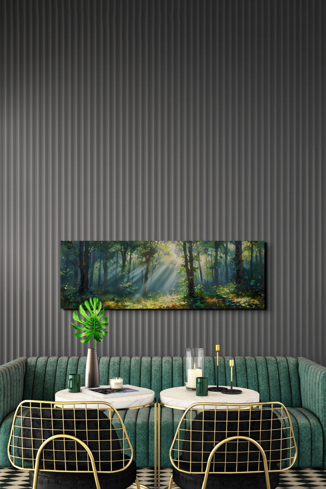 Foggy Pine Forest - Panoramic Wall Art - Image 5