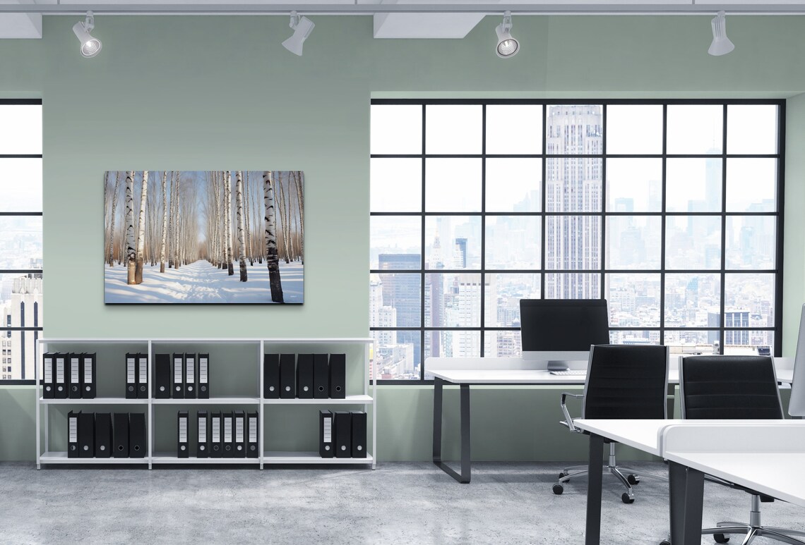 Snowy Winter Birch Trees Art Print, Nature Style - Image 7