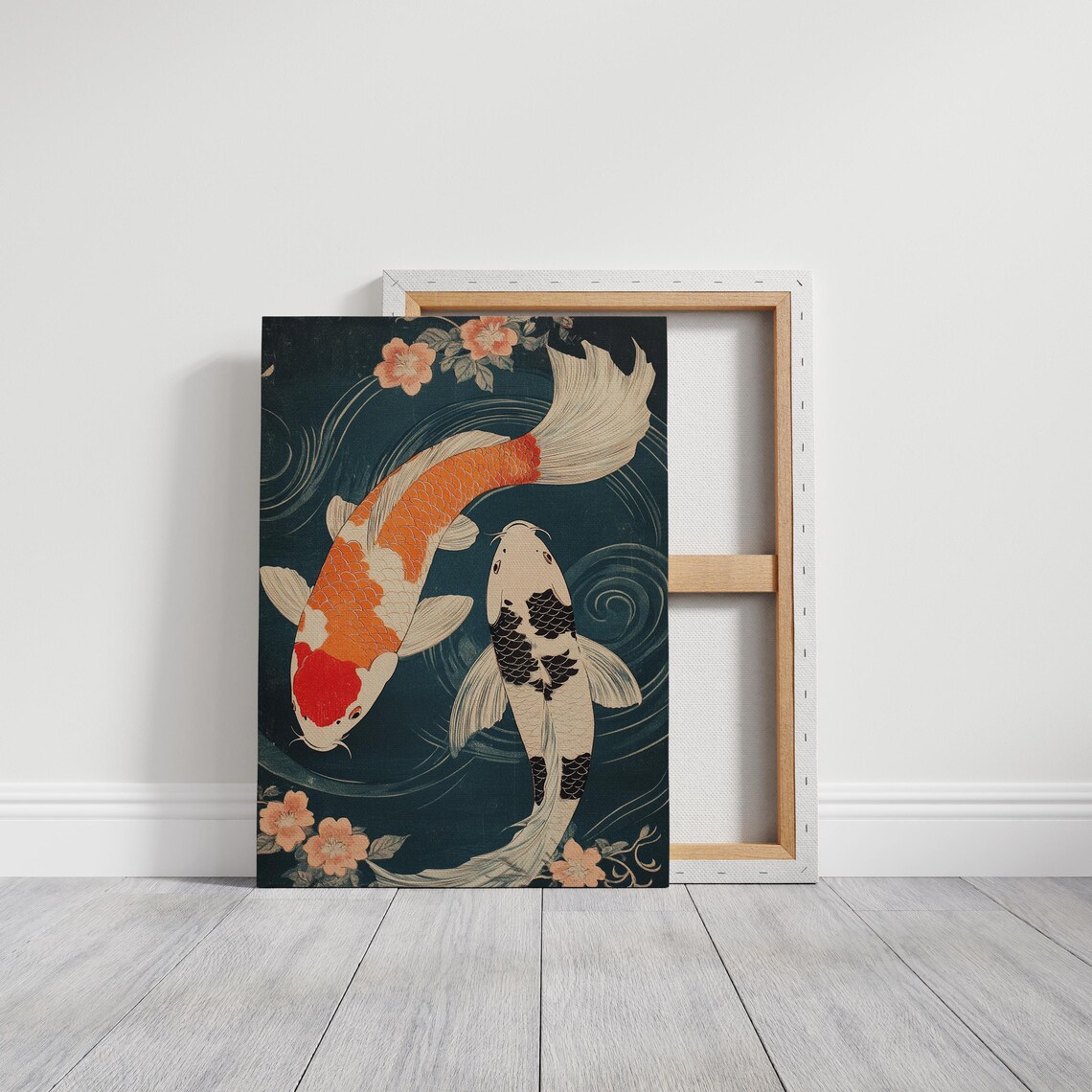 Japanese Koi Fish Art, Elegant Yin Yang Symbolism - Image 3