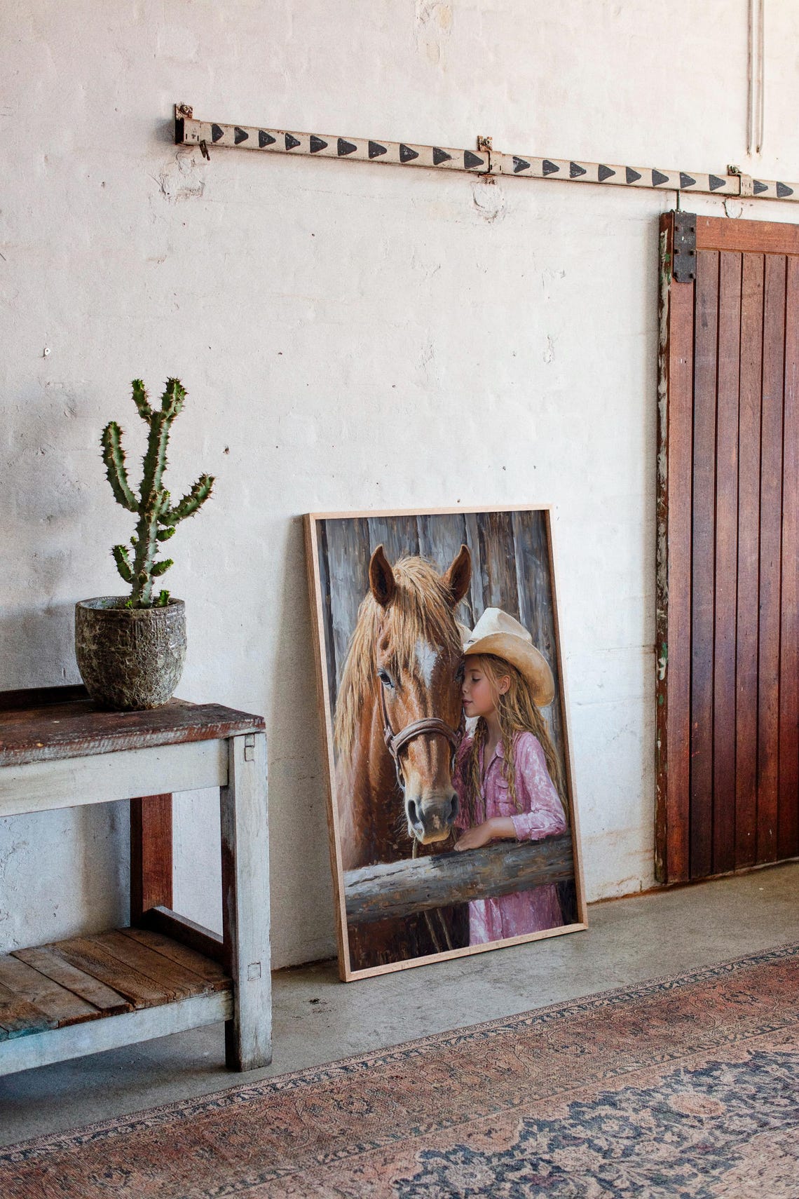 Cowgirl And Horse Art Rustic Western Farmhouse Print Country Girl Wall Decor Equestrian Rodeo Painting Vintage Cowboy Art - Image 3