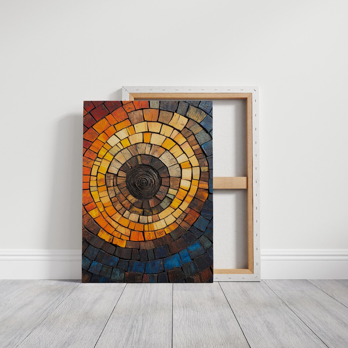 Mosaic Tree Ring Art, Rustic Natural Wall Print - Image 5