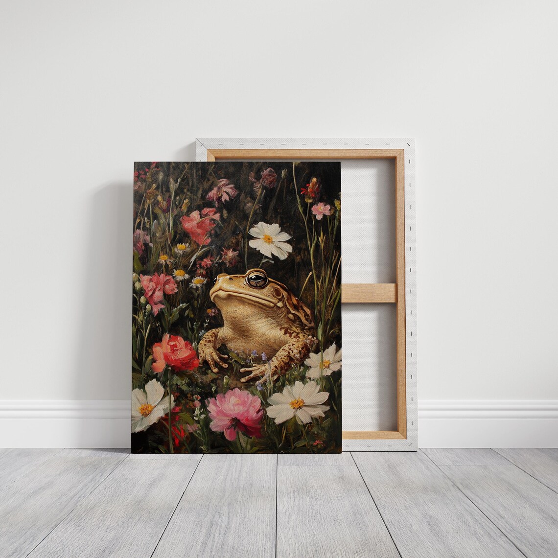 Whimsical Toad Among Wildflowers, Vintage Nature Art - Image 3