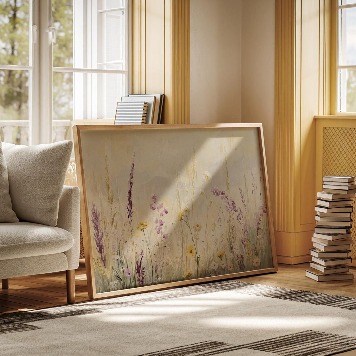 Pastel Wildflower Meadow Purple Lupines Soft Botanical Poster - Image 6