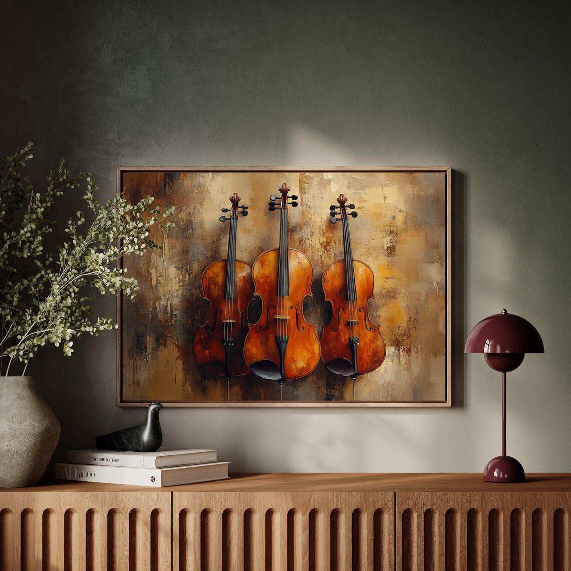 Vintage Violin Art Print, Rustic Classical Music Decor - Image 3