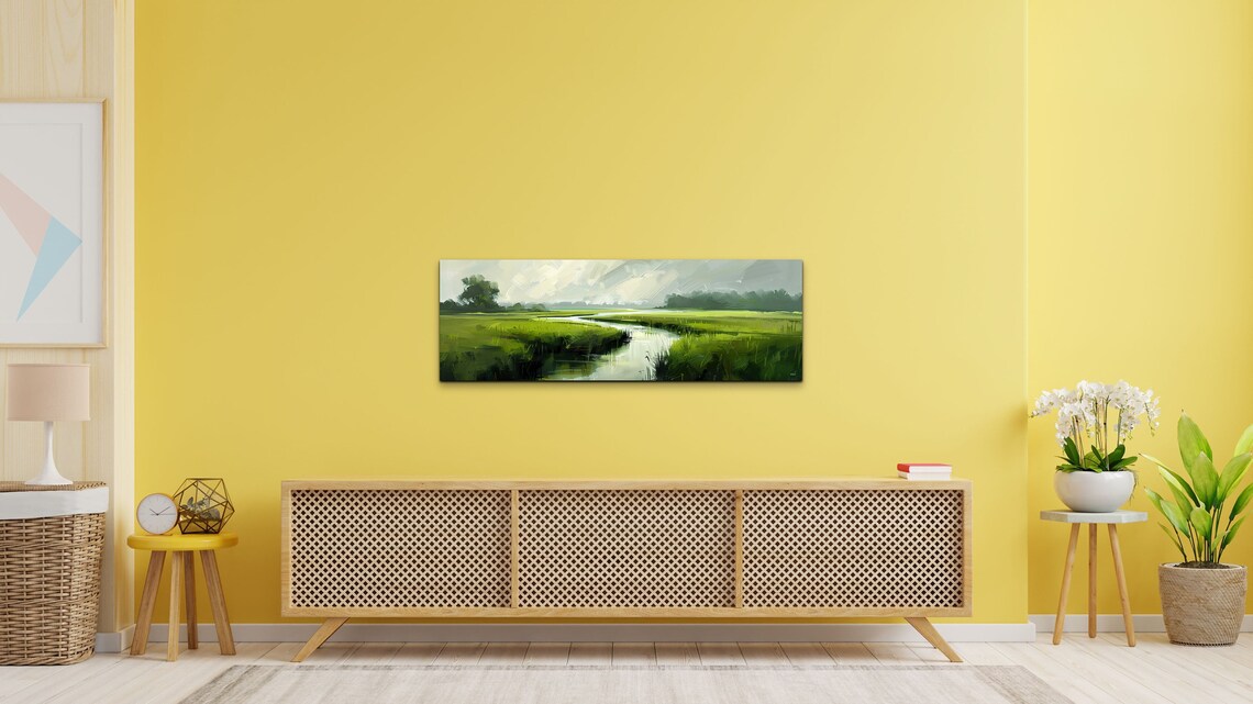 Panoramic River Landscape, Nature Landscape Art Print - Image 6