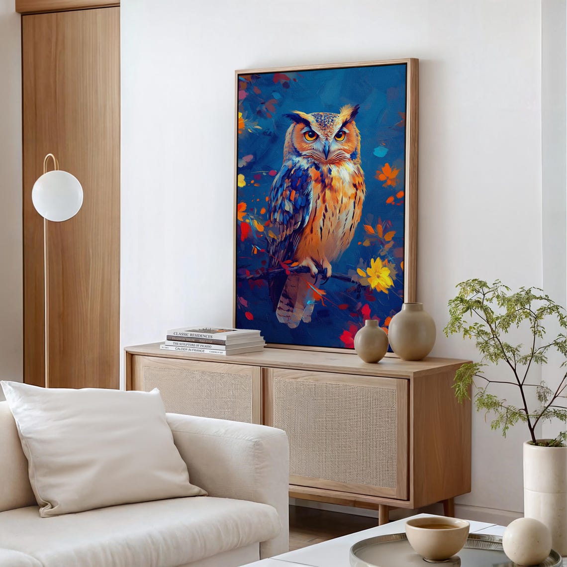 Majestic Owl Autumn Leaves Vibrant Colorful Forest Bird Poster - Image 5