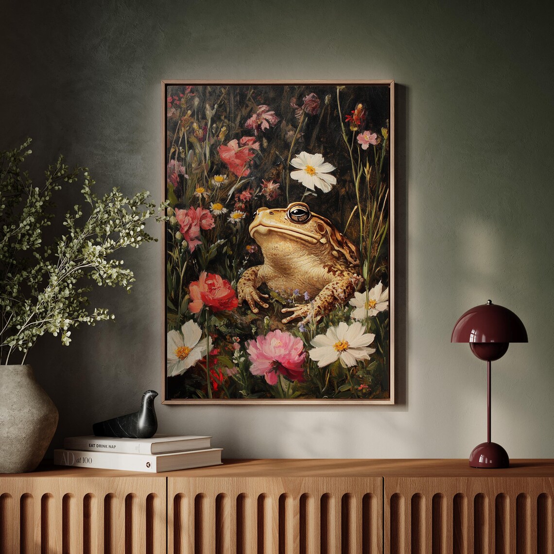 Whimsical Toad Among Wildflowers, Vintage Nature Art - Image 6