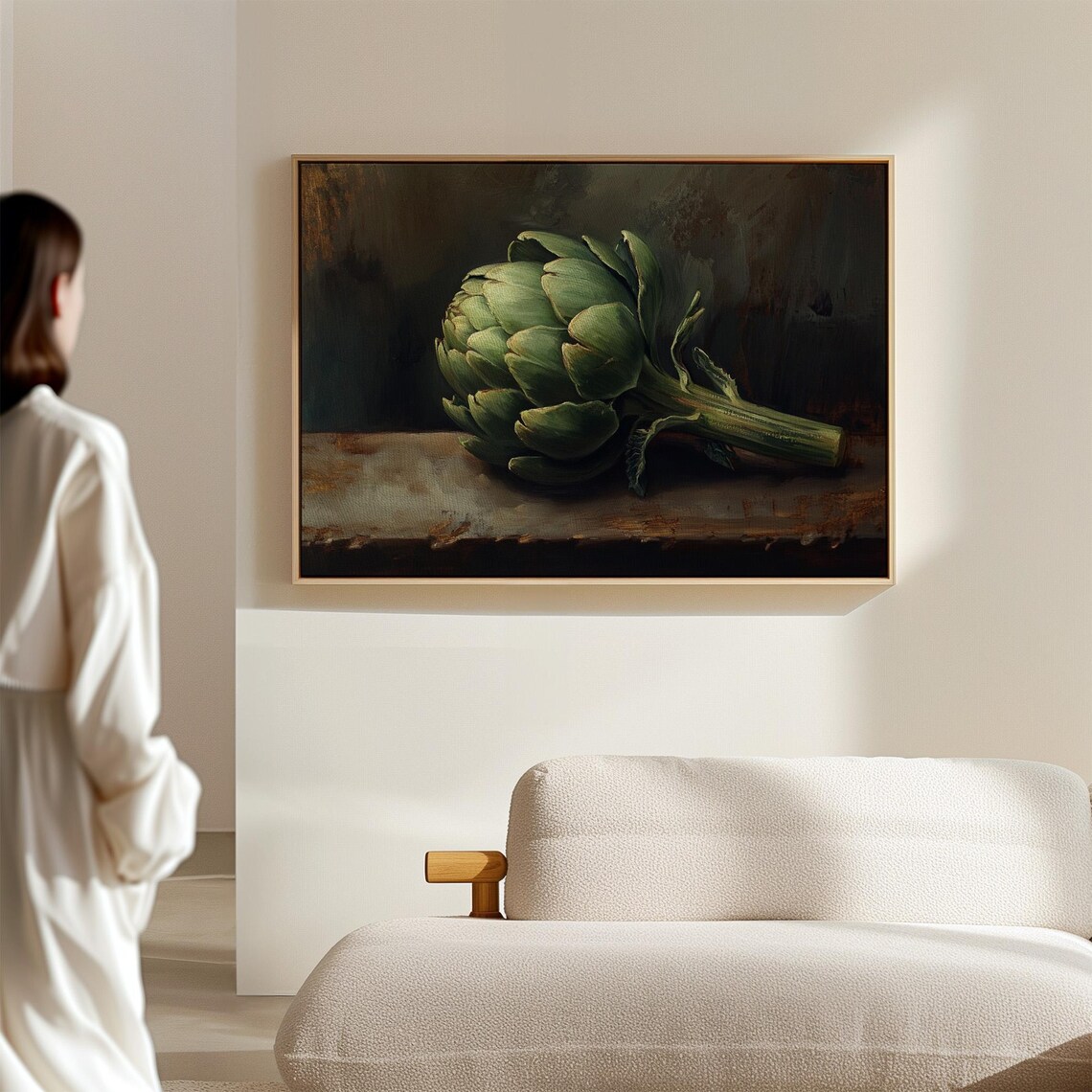 Vintage Artichoke Still Life, Rustic Kitchen Art Print - Image 2