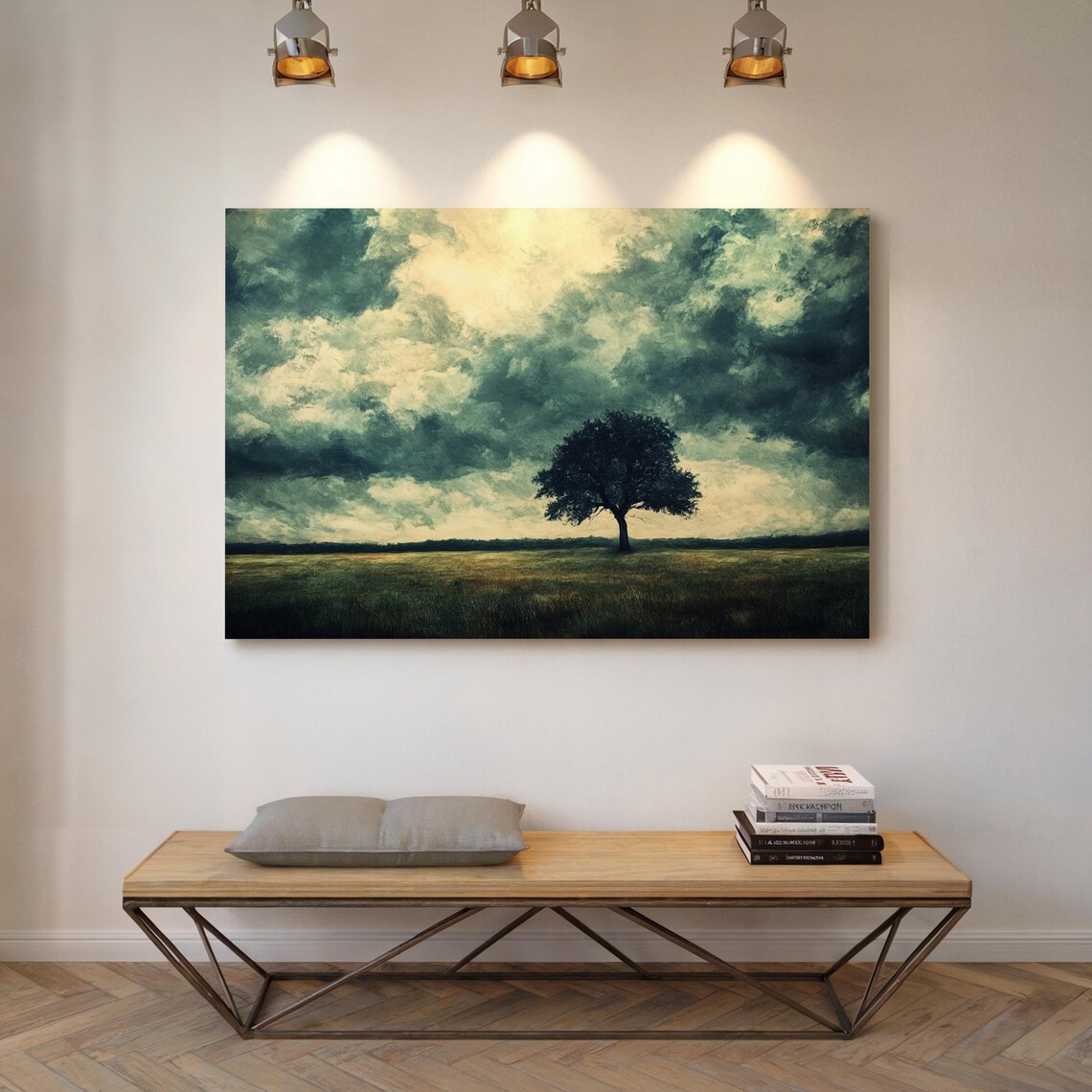 Moody Tree, Dramatic Stormy Sky Wall Art Print - Image 7