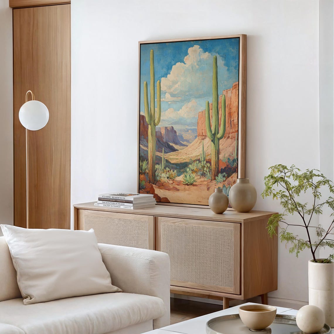 Saguaro Cactus Desert Scene Red Rock Canyon Vintage Style Poster - Image 6