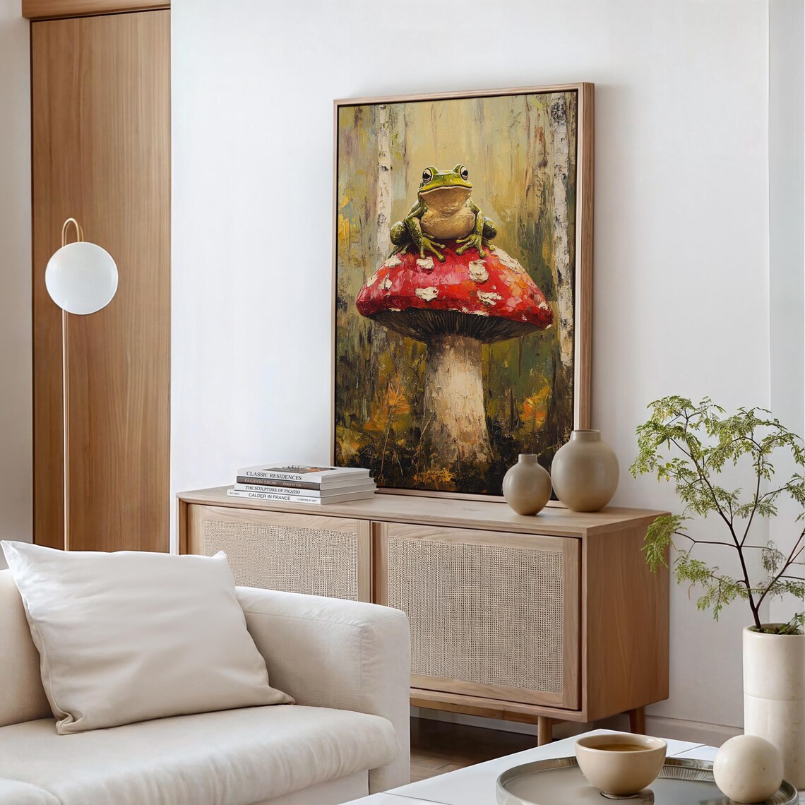 Whimsical Frog on Red Mushroom, Autumn Art Print - Image 4